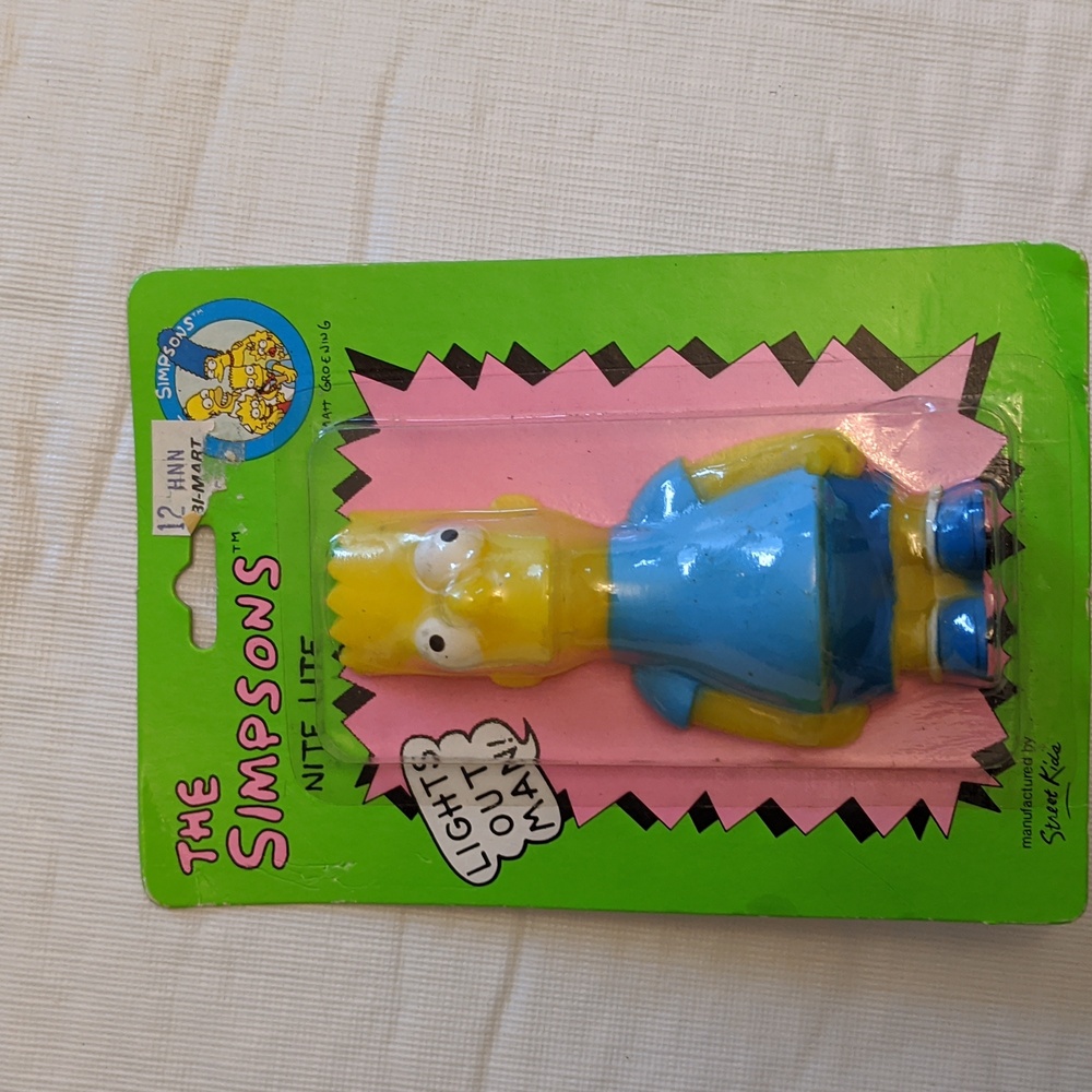 Bart Simpson Blue Shirt Soft Glow Neon Nite Lite The Simpsons Light 1990 New - Picture 5 of 6